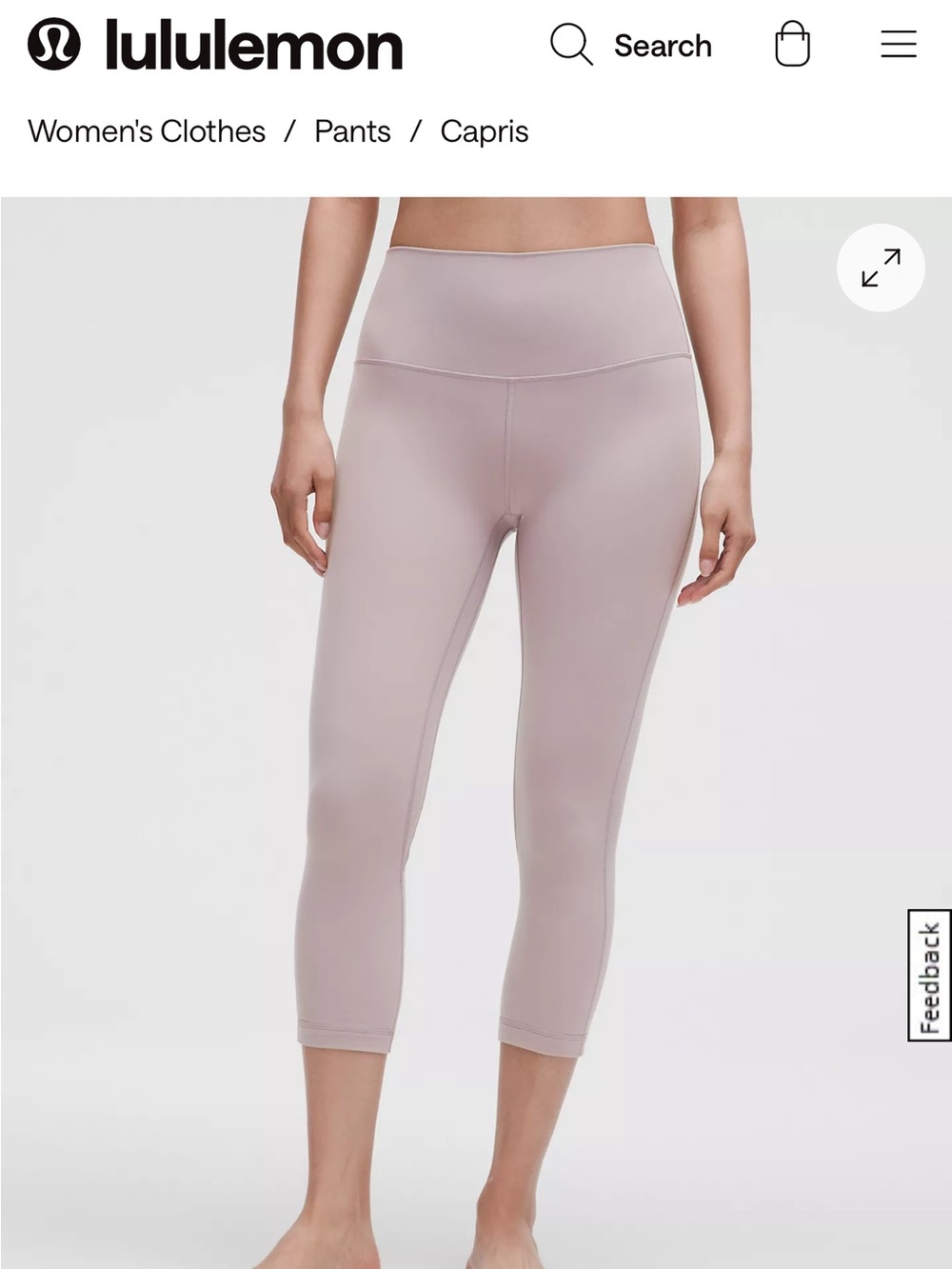 Lululemon Align High-Rise Crop 21" Size 2 Mauve Grey